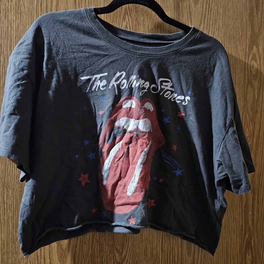 Hollister rolling stones crop top